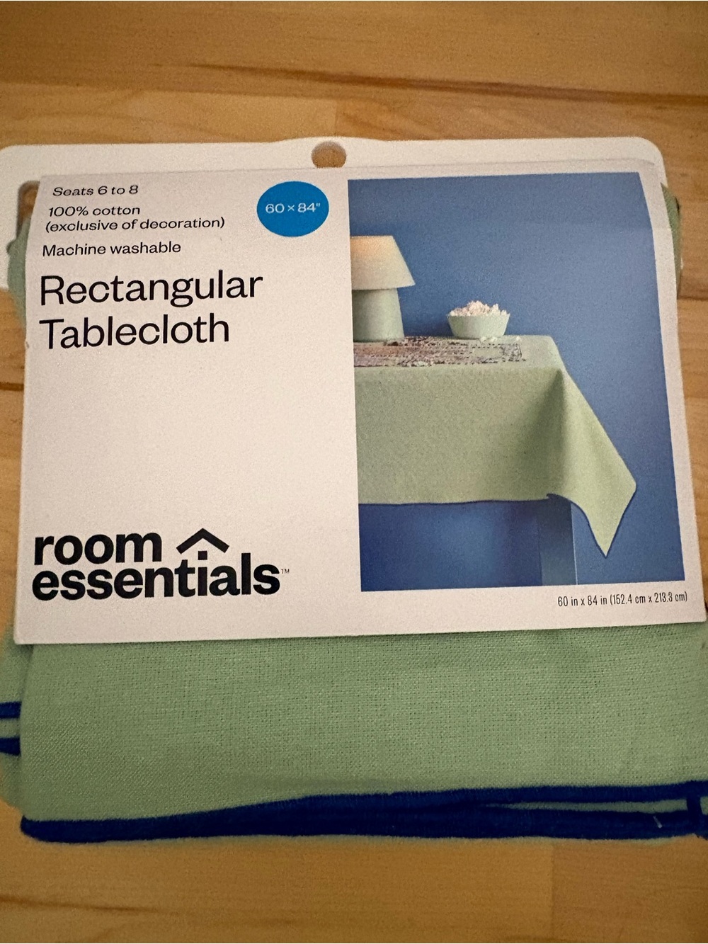 Room Essentials Mint Green Rectangular Tablecloth